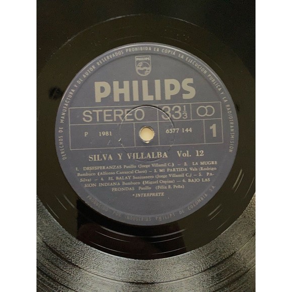 Silva Y Villalba Vol 12 LP 1981 Philips 6377 144 Columbia Import EX Vinyl Record - Picture 5 of 7